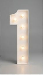 Wood marquee NUMBER 1, handmade with warm LED lighting for rent in Houston, TX and surrounding areas.