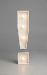 Wood marquee SYMBOL EXCLAMATION MARK, handmade with warm LED lighting for rent in Houston, TX and surrounding areas.